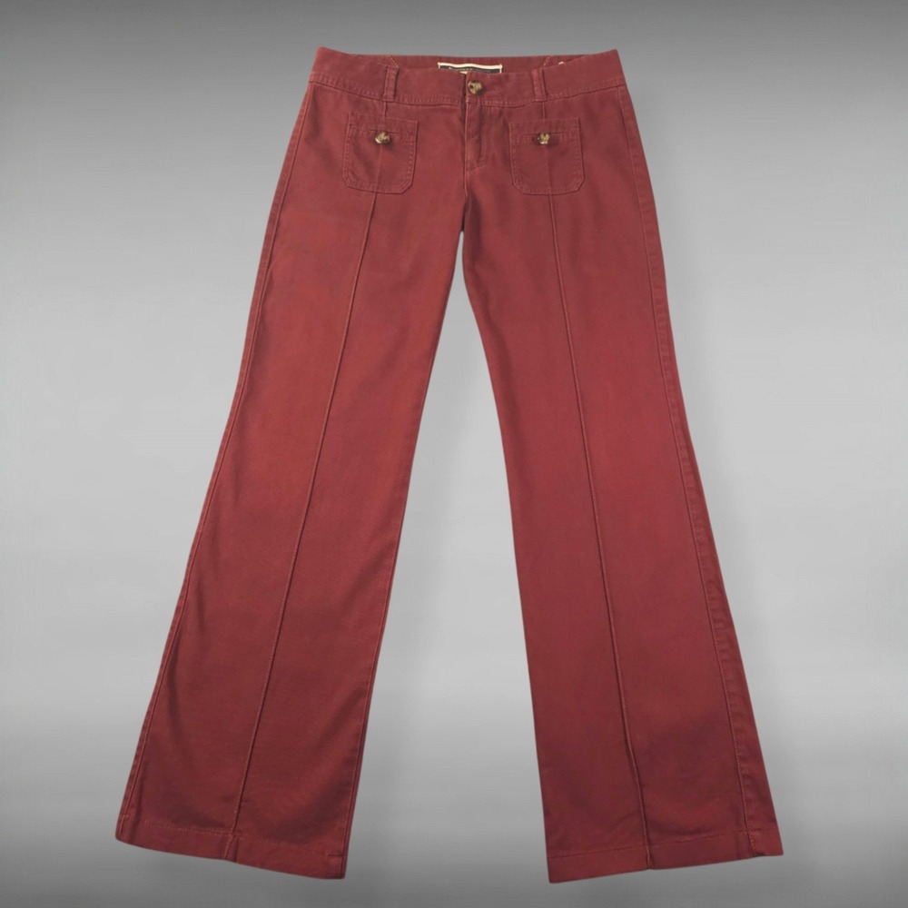 Vintage Y2K Daughters of the Liberation Flared Cargo Utility Pants Plum Women 4